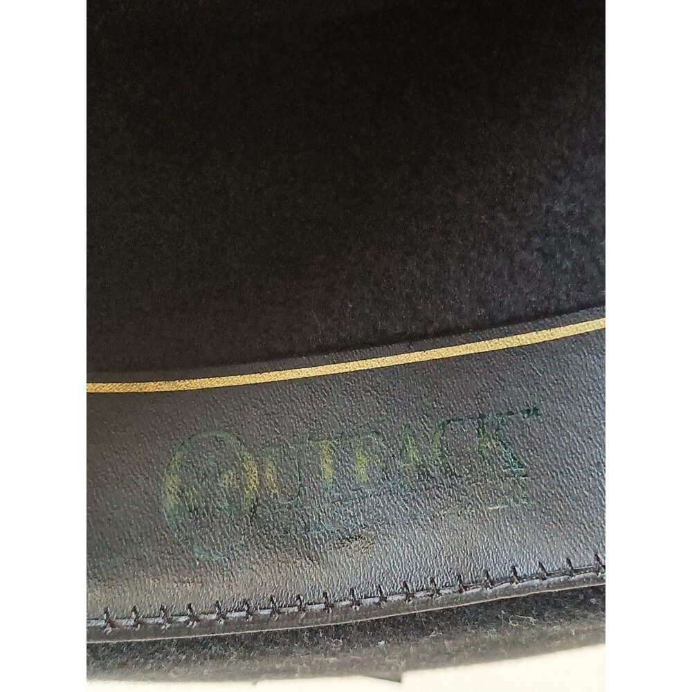 Outback Trading Co Western Hat Mens 7¼ 1314 Black Wool Felt Concho Belt Brim - Picture 7 of 8